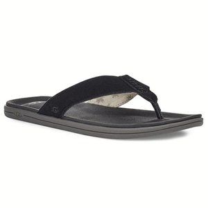 NEW UGG Size 13 Men's Brookside Suede Flip Flops - Black